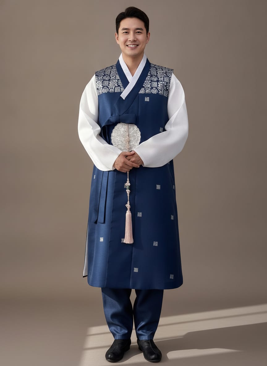 궁전(남색은박)쾌자